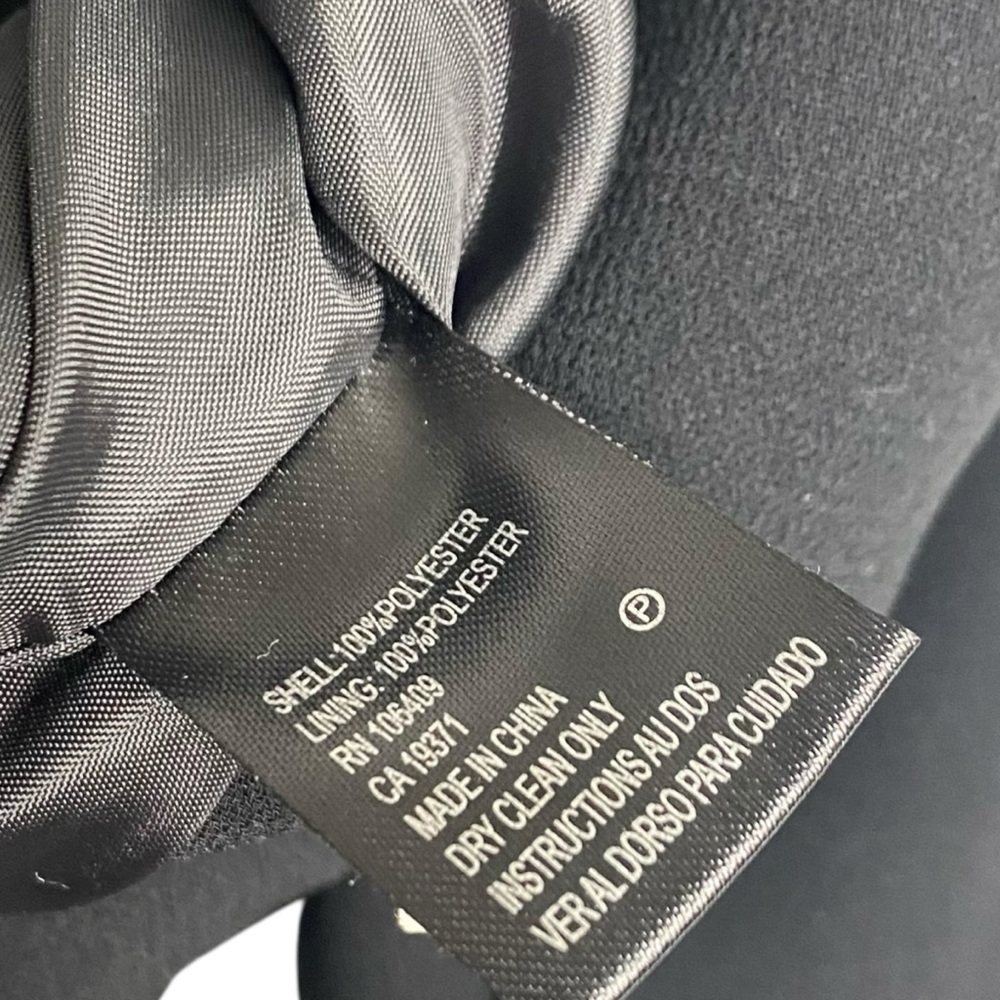 Tahari ASL Black Open Long Blazer Topper Jacket Embroidered Floral Sz 10 - Picture 10 of 10